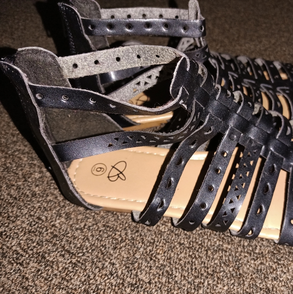 Black Gladiator Sandals